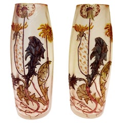 Pair of Art Nouveau Vases Legras Et Cie