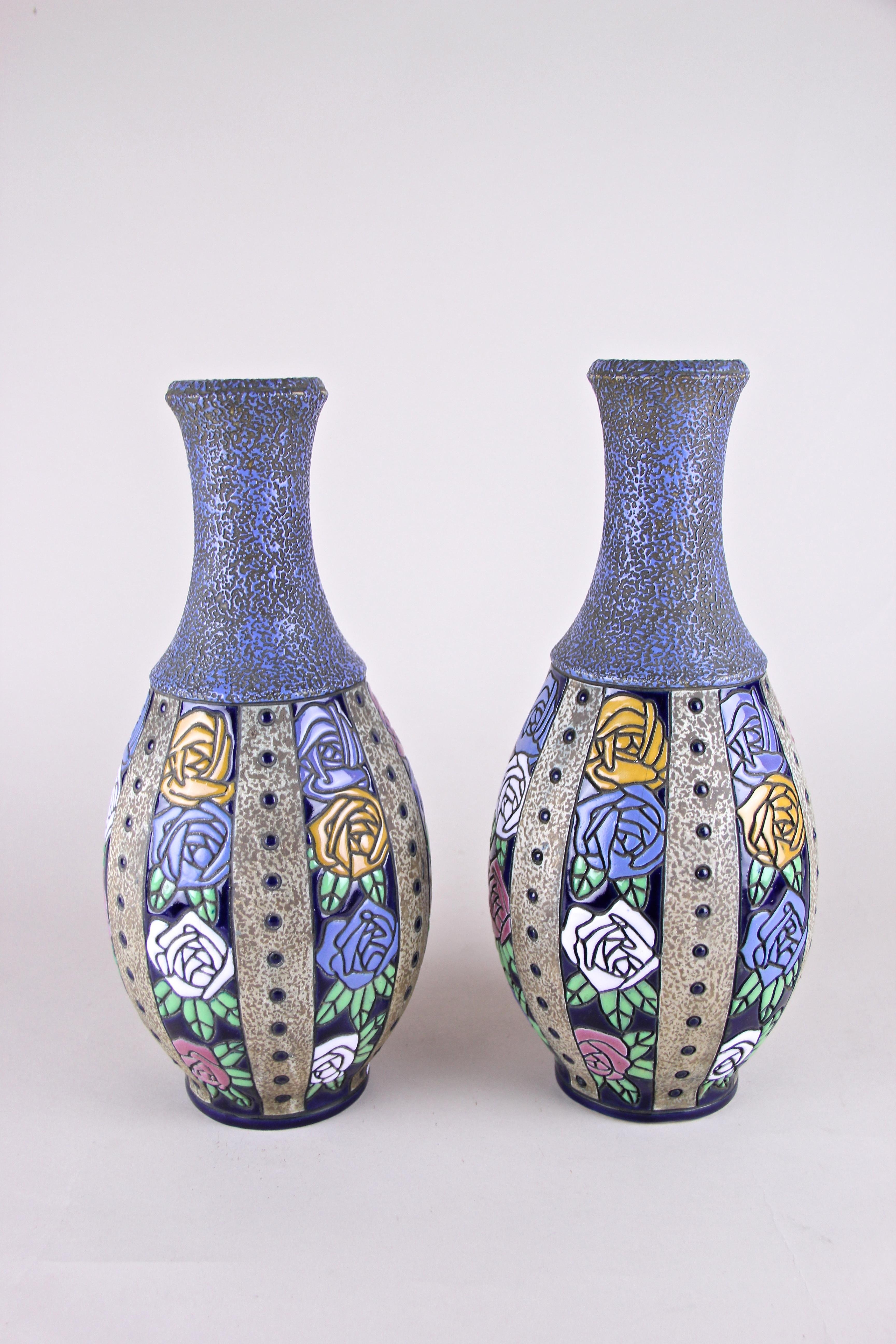 Czech Pair of Art Nouveau Vases 