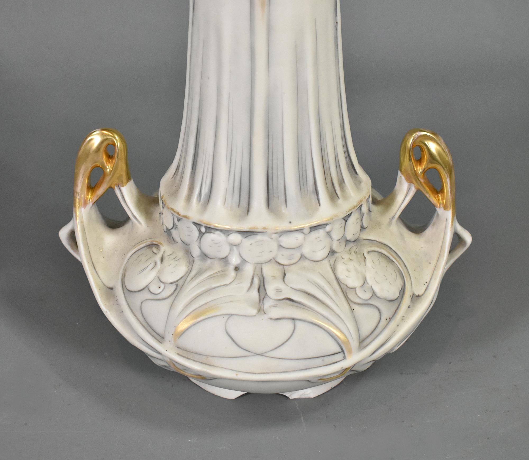 Porcelain Pair of Art Nouveau Vases Royal Dux Bohemia For Sale