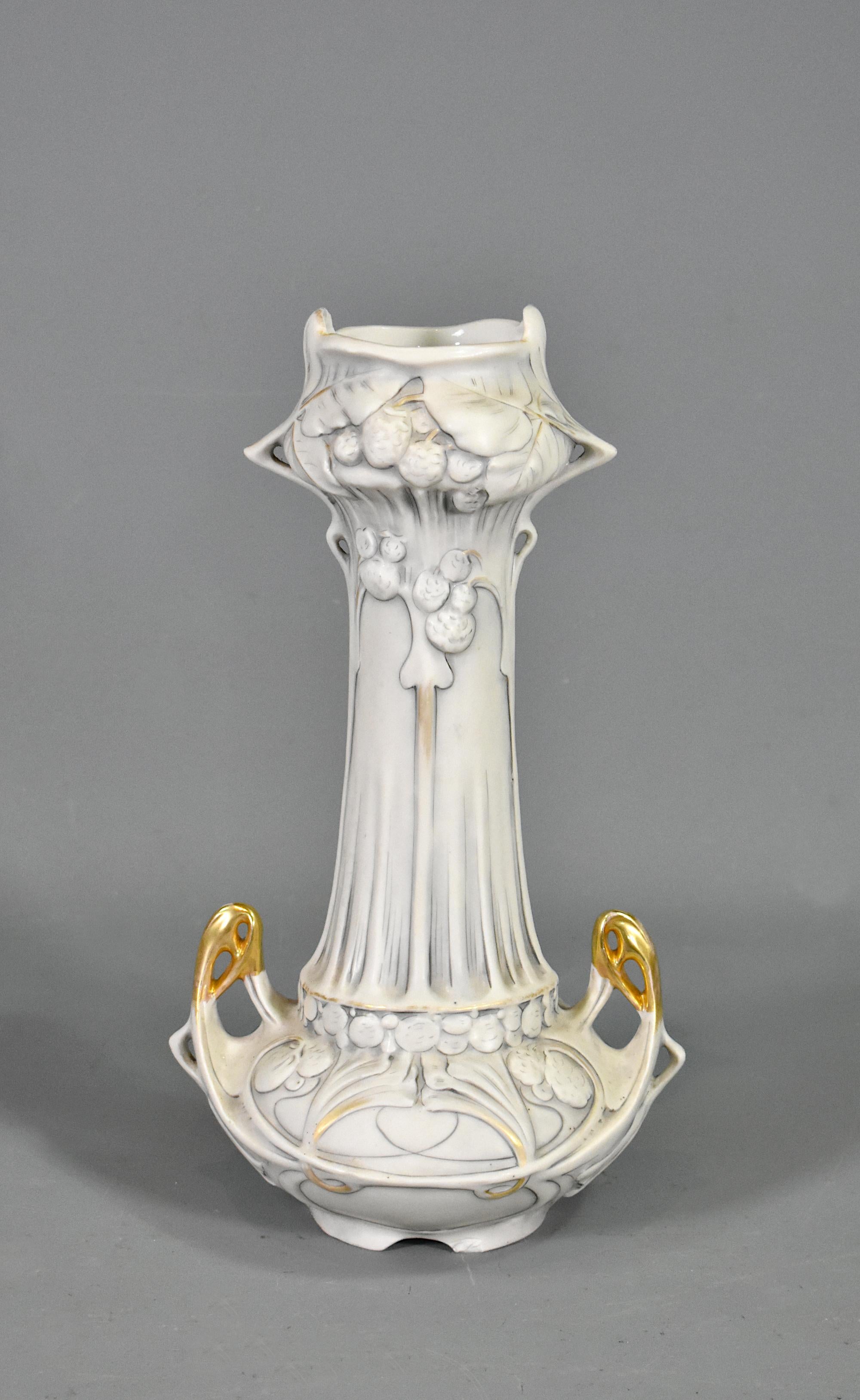 Pair of Art Nouveau Vases Royal Dux Bohemia For Sale 1
