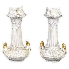 Paire de vases Royal Dux Bohemia Art Nouveau