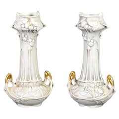 Pair of Art Nouveau Vases Royal Dux Bohemia