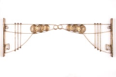 Pair of Art Nouveau Vienna Secession Style Brass Brackets, circa 1910