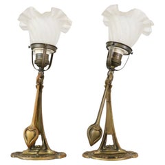 Pair of Art Nouveau Wall Lamps in the style of Hector Guimard France