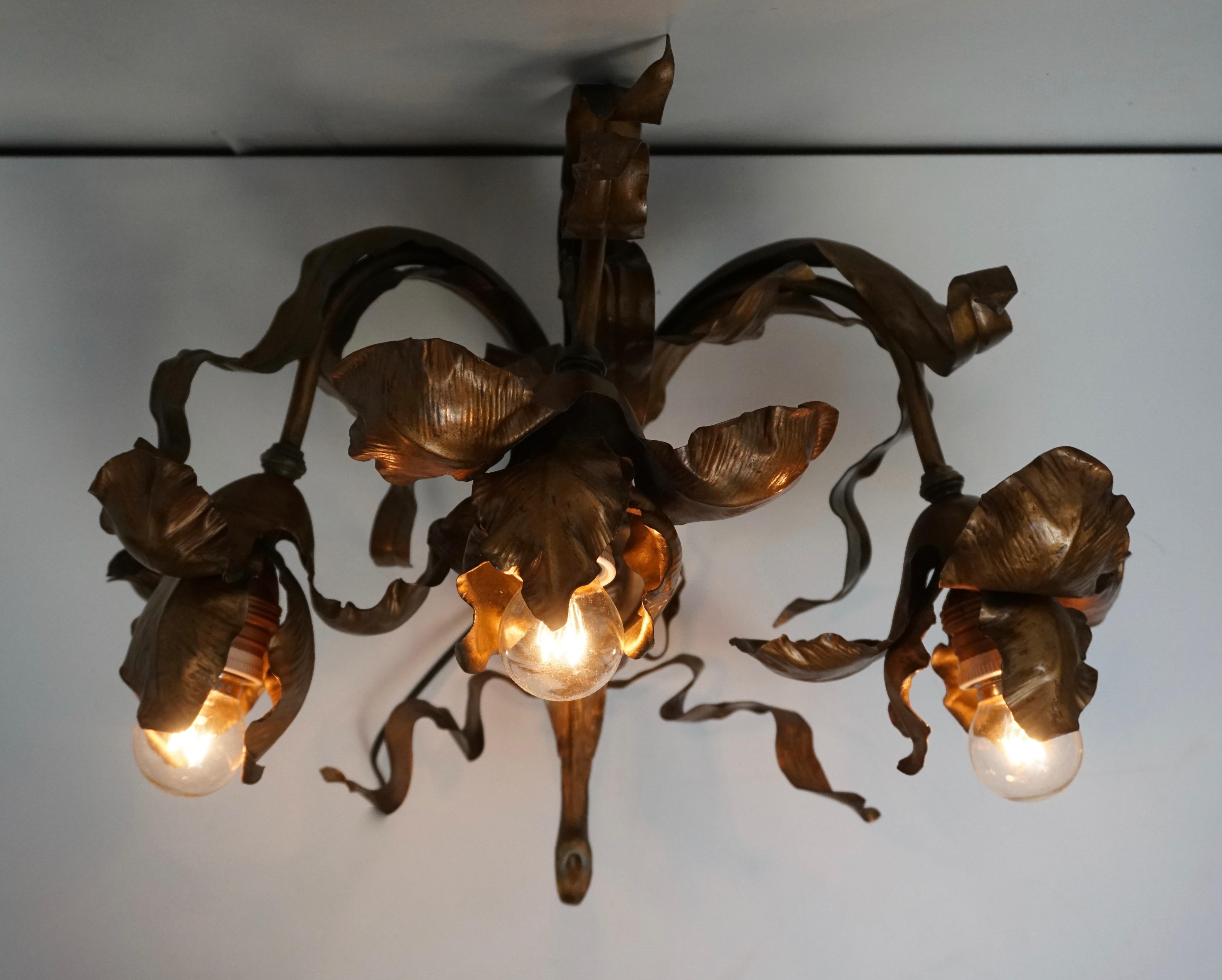 Pair of Art Nouveau Wall Lights, Sconces Belgium 6