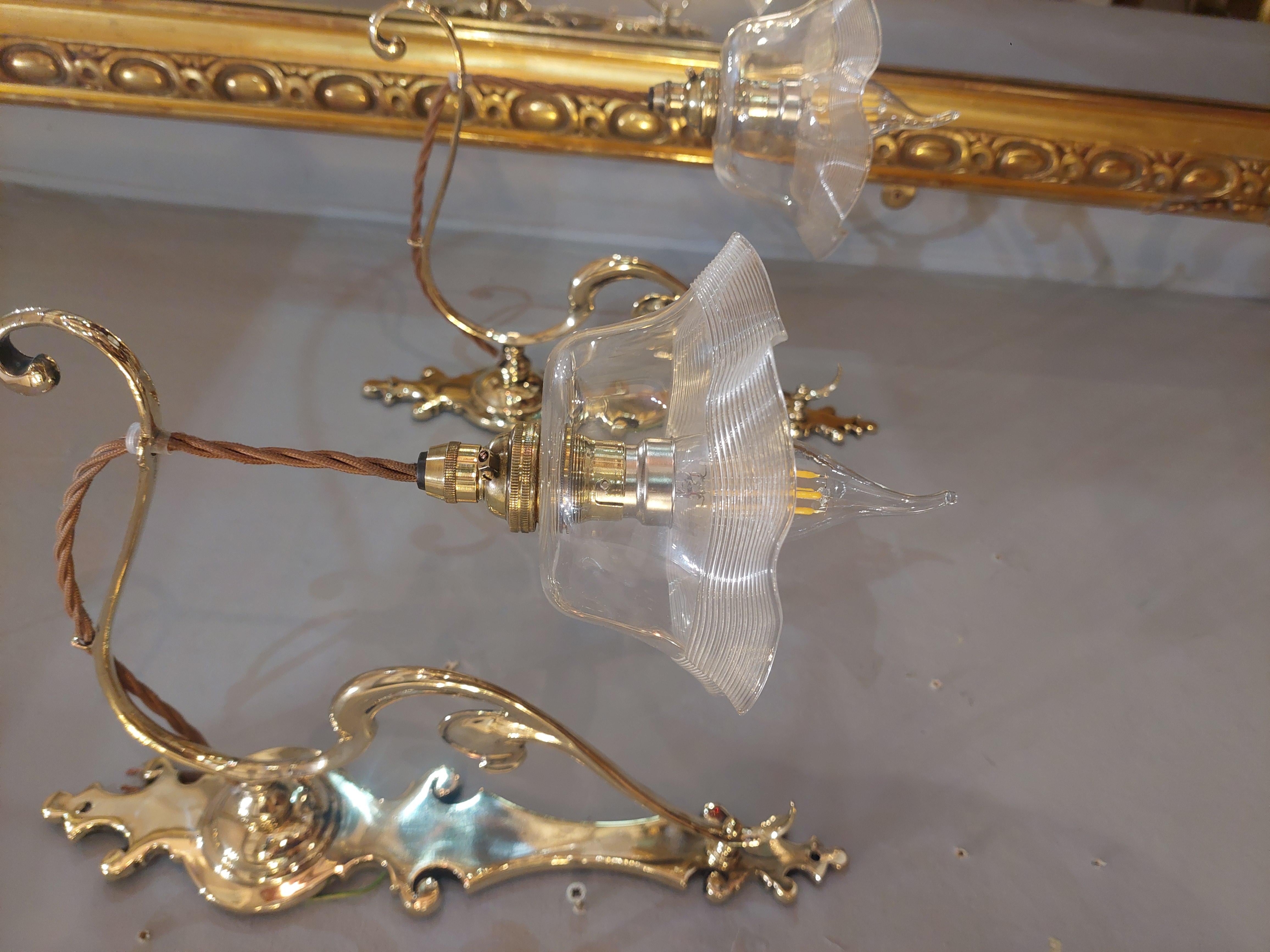 Pair of Art Nouveau Wall Sconces In condizioni buone in vendita a Altrincham, GB