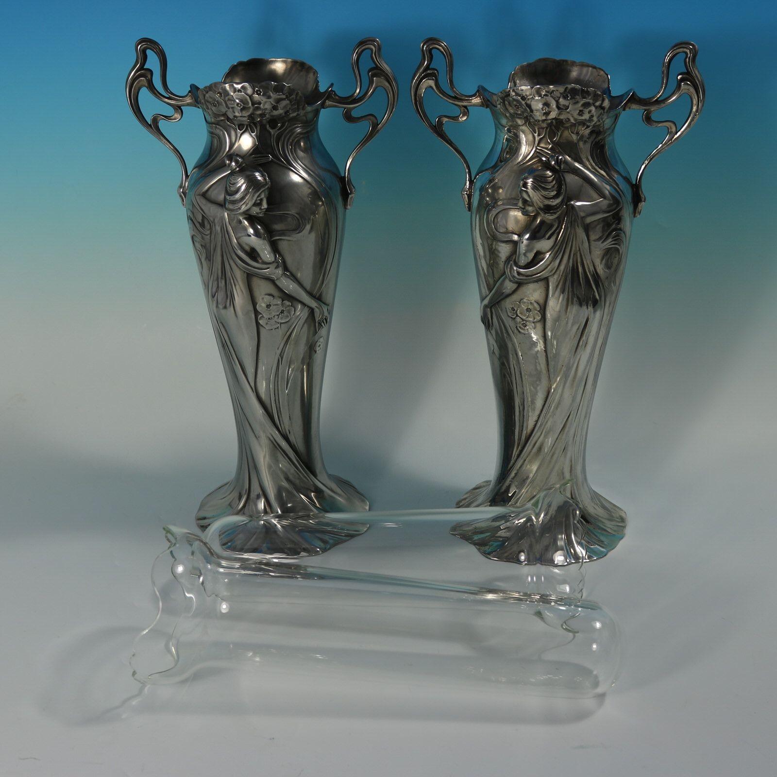 Coppia di vasi da fanciulla in stile Art Nouveau WMF in vendita 6
