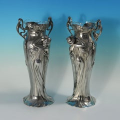 Pareja de jarrones Art Nouveau WMF Maiden