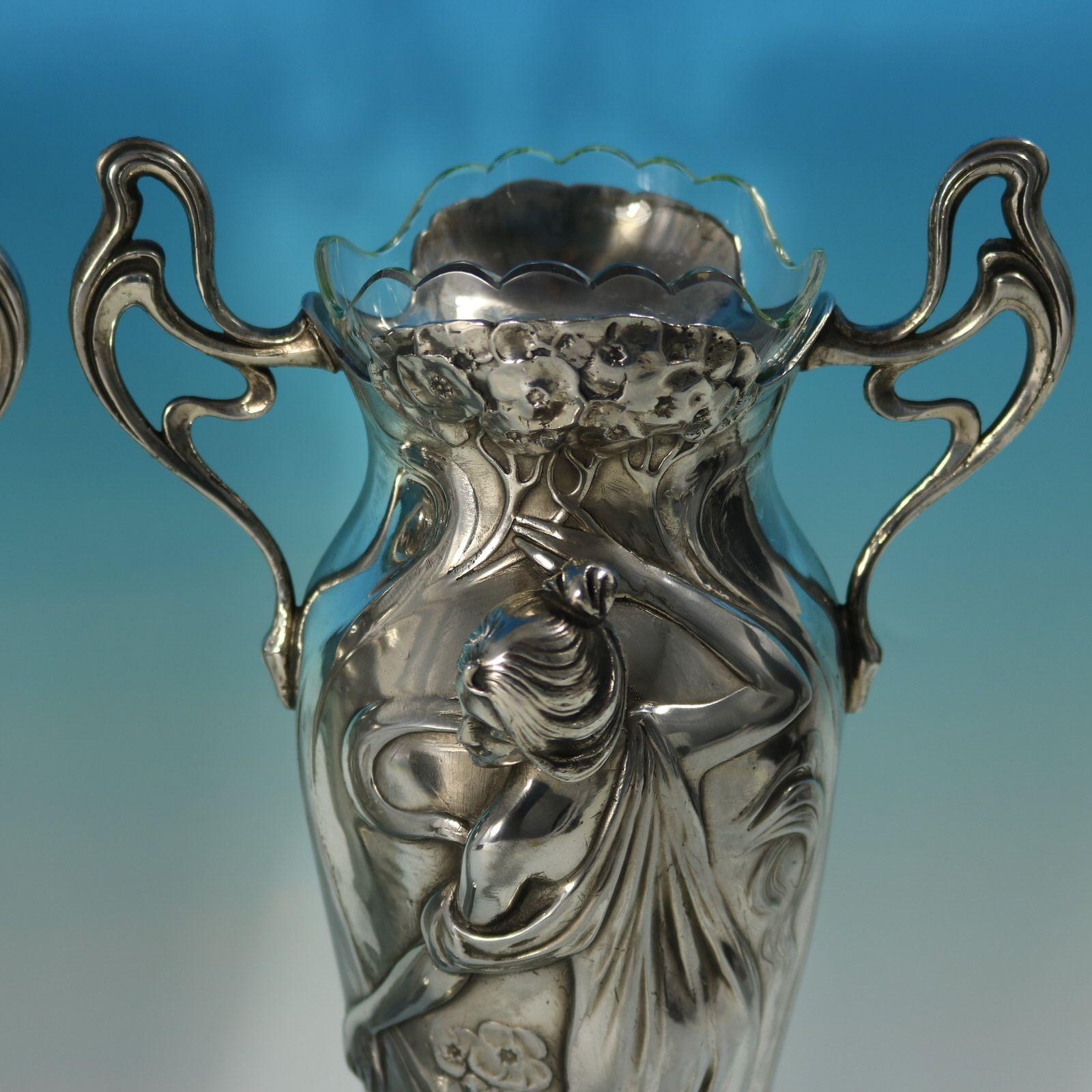 Coppia di vasi da fanciulla in stile Art Nouveau WMF in vendita 3