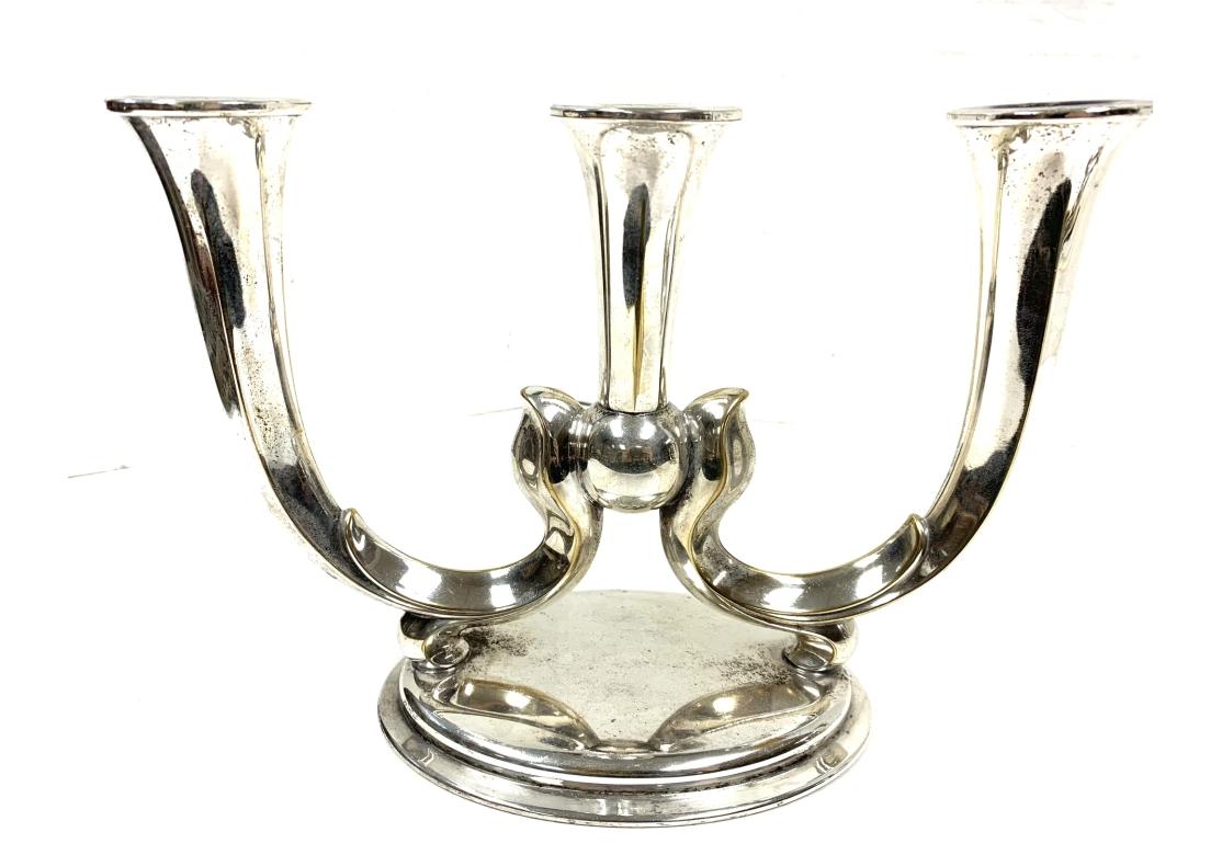 Pair Of Art Nouveau WMF Württembergische Metallwarenfabrik Candleholders In Fair Condition For Sale In Bridgeport, CT