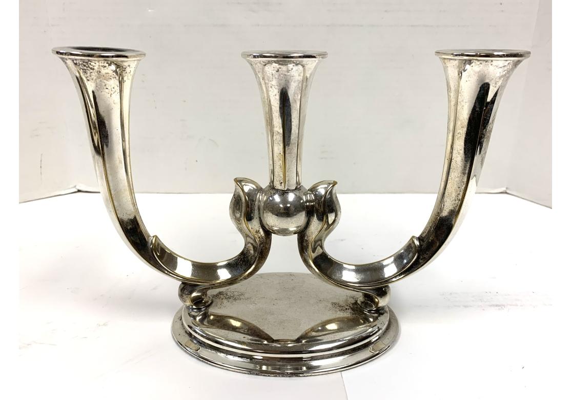Silver Plate Pair Of Art Nouveau WMF Württembergische Metallwarenfabrik Candleholders For Sale