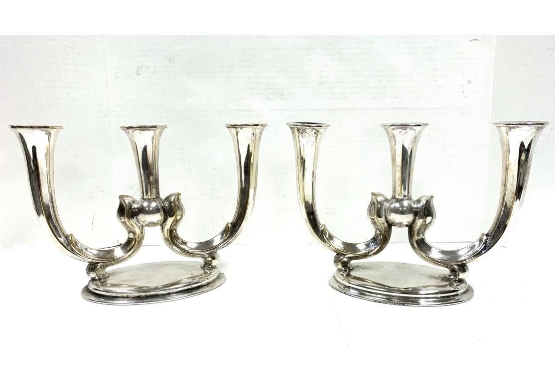 Pair Of Art Nouveau WMF Württembergische Metallwarenfabrik Candleholders For Sale 3