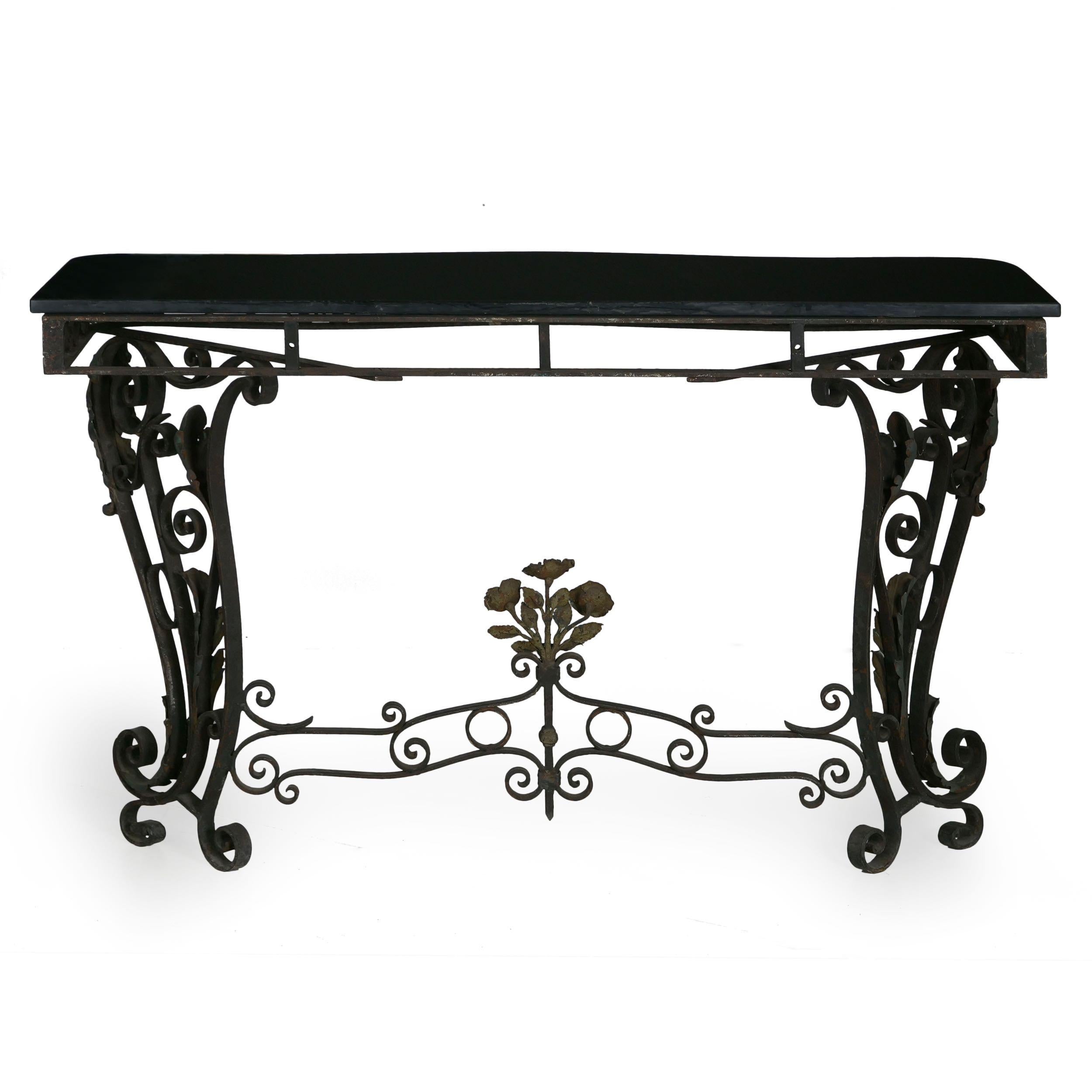 modern wrought iron console table