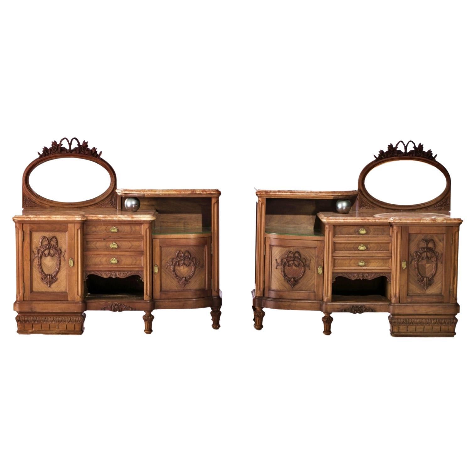 Pair of Art Noveau Bedside Tables End 19th Century / Began 20th Century For Sale