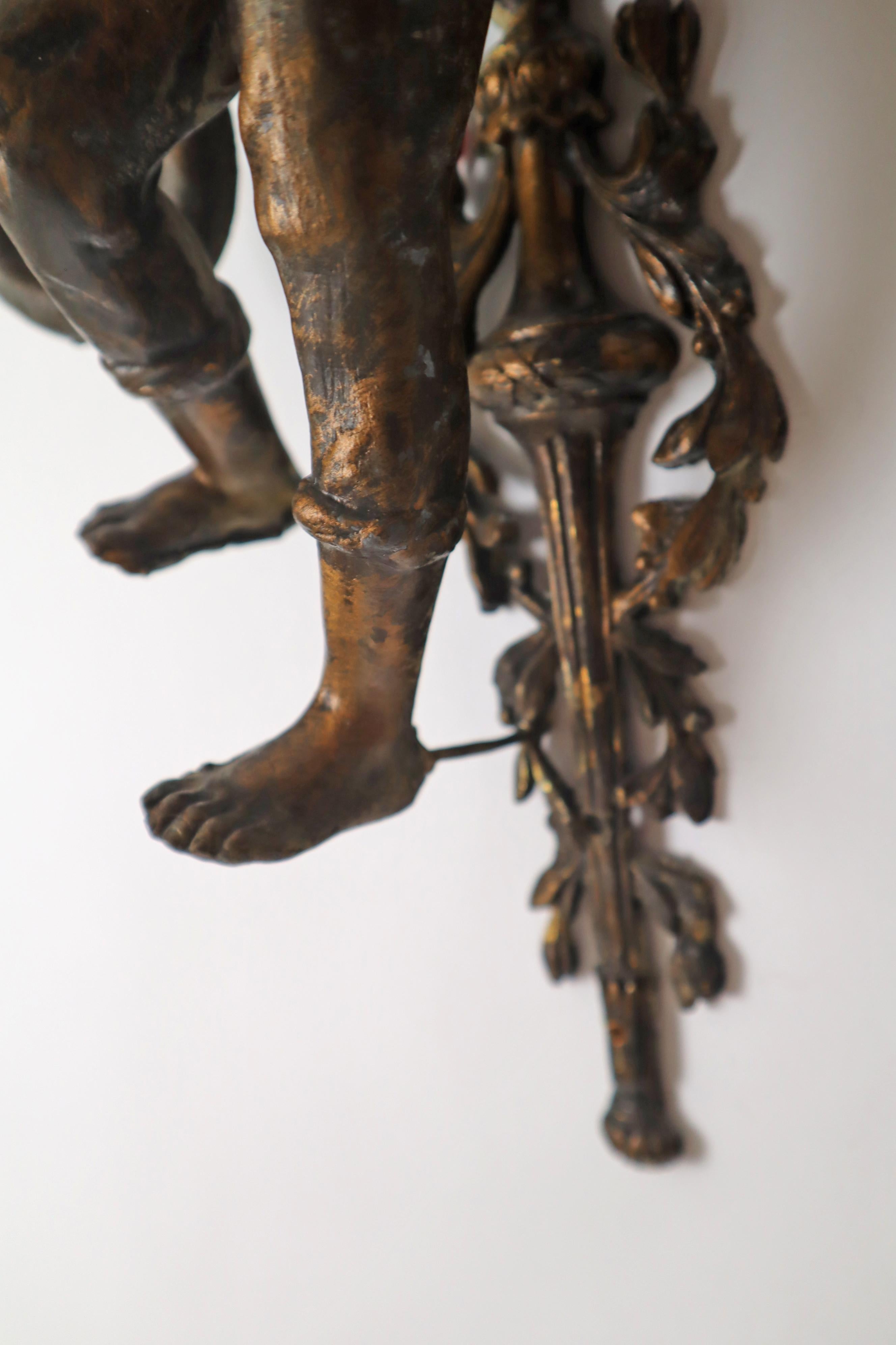 Coppia di appliques figurate Art Novo Marinaio e contadina 1890 circa Francia in vendita 1