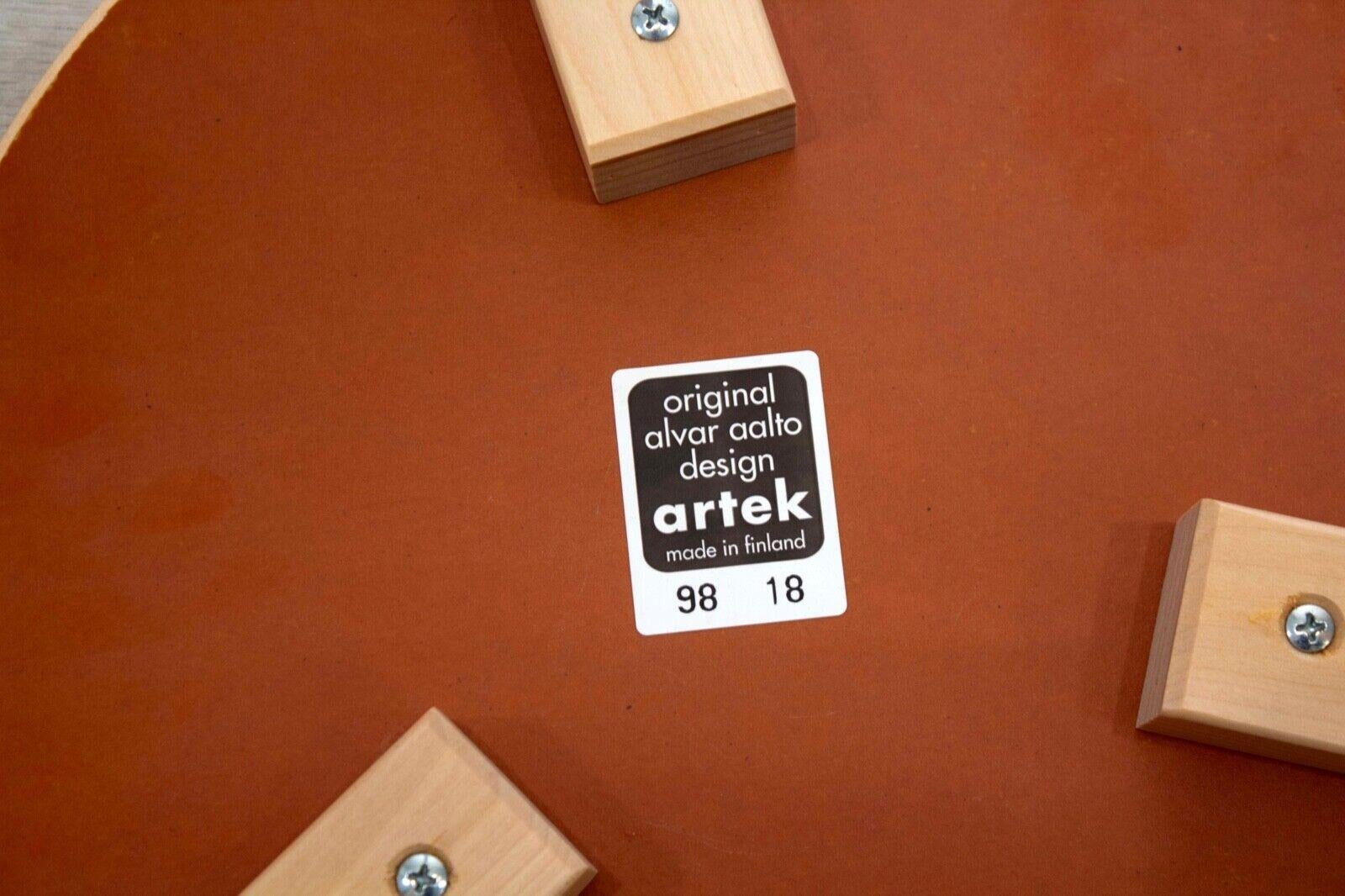 Pair of Artek Alvar Aalto 90D Black and White Round End Tables 4