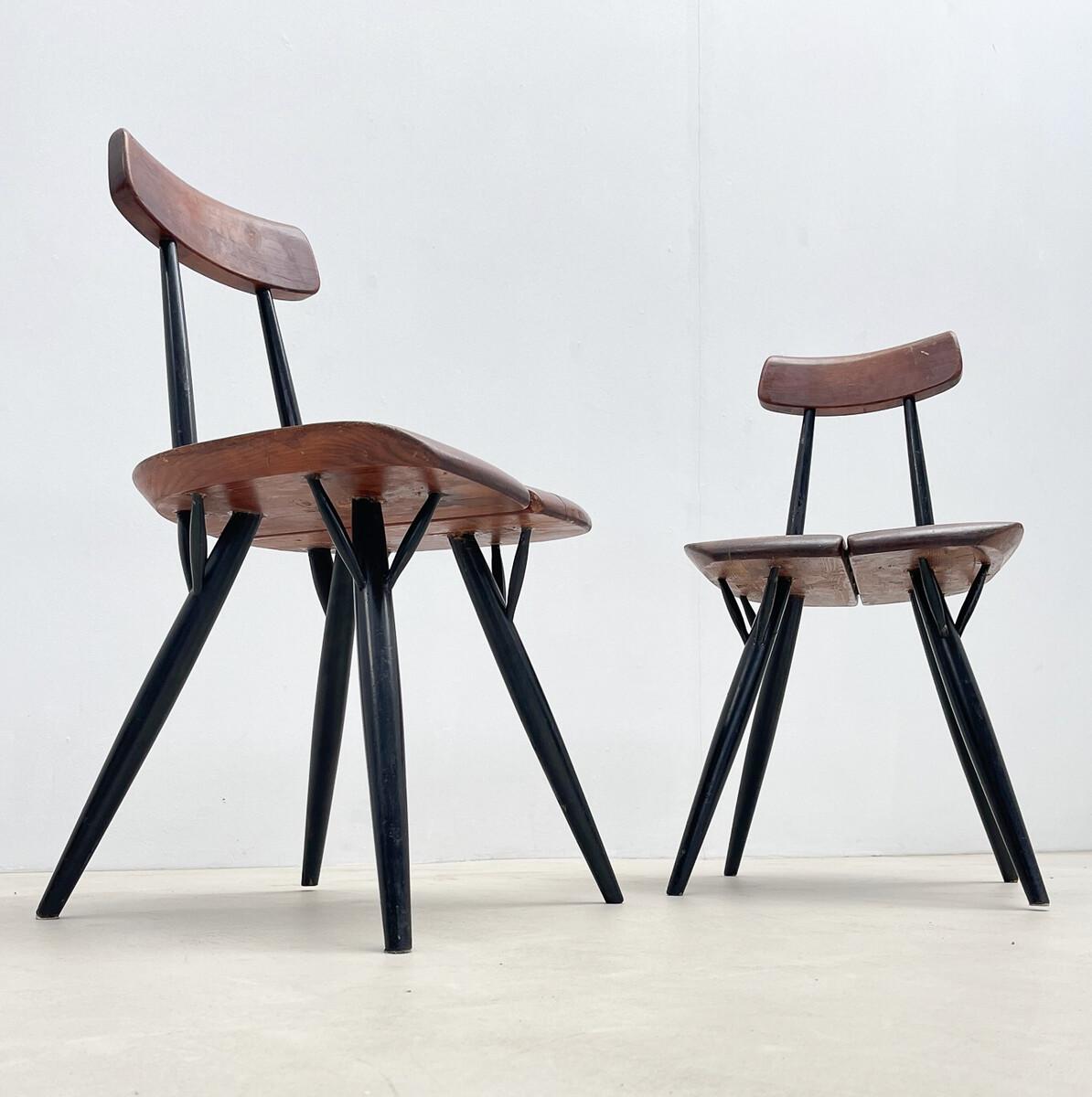 Mid-20th Century Pair of Artek Pirkka Chair by llmari Tapiovaara for Laukaan Puu Finnland, 1960s For Sale