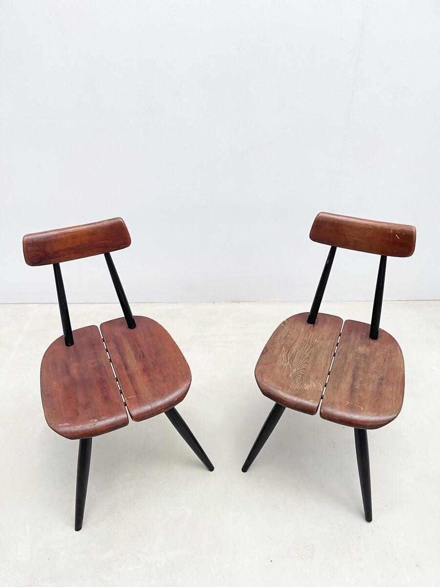 Pair of Artek Pirkka Chair by llmari Tapiovaara for Laukaan Puu Finnland, 1960s For Sale 4