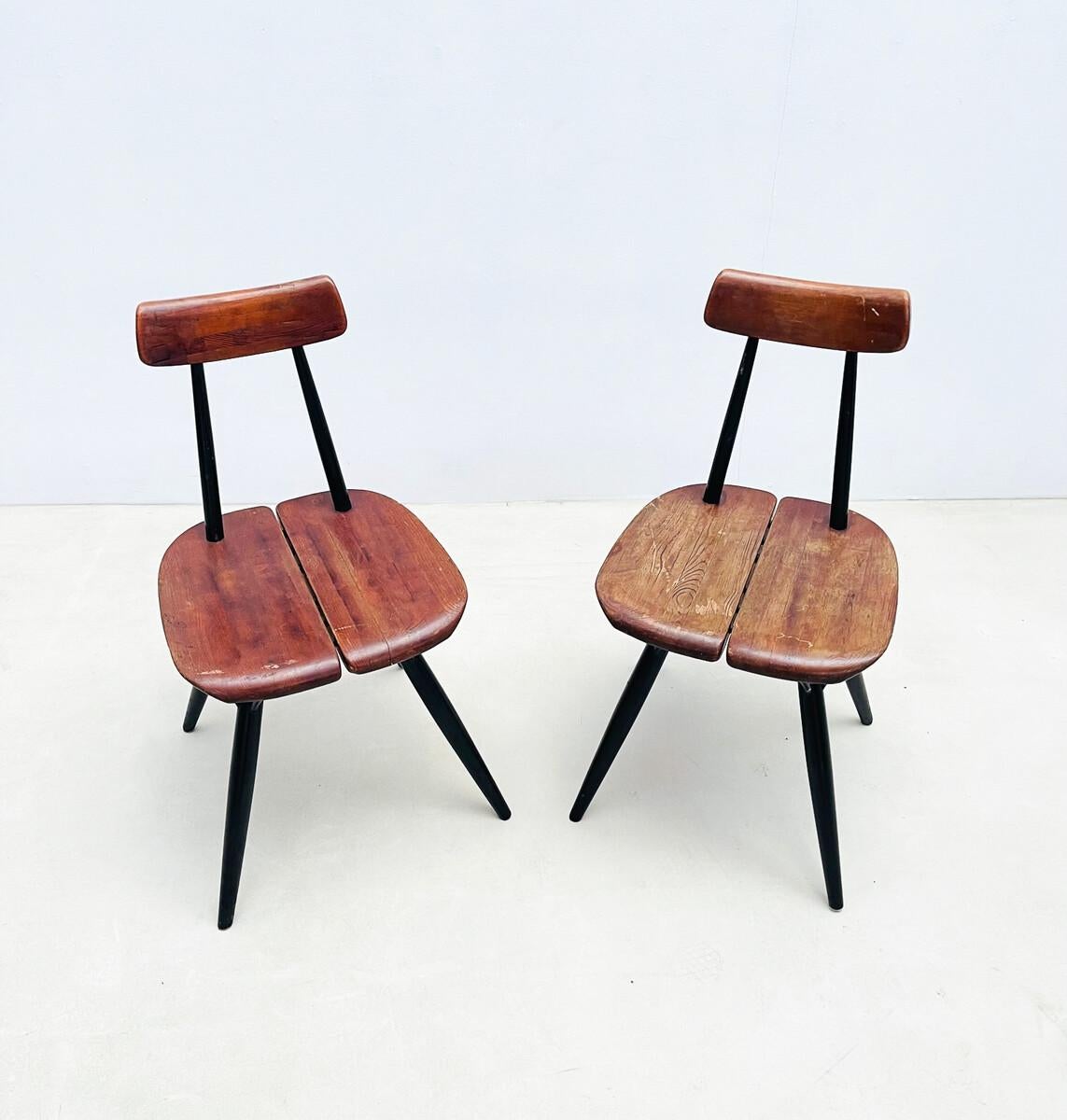 Pair of Artek Pirkka Chair by llmari Tapiovaara for Laukaan Puu Finnland, 1960s For Sale 5