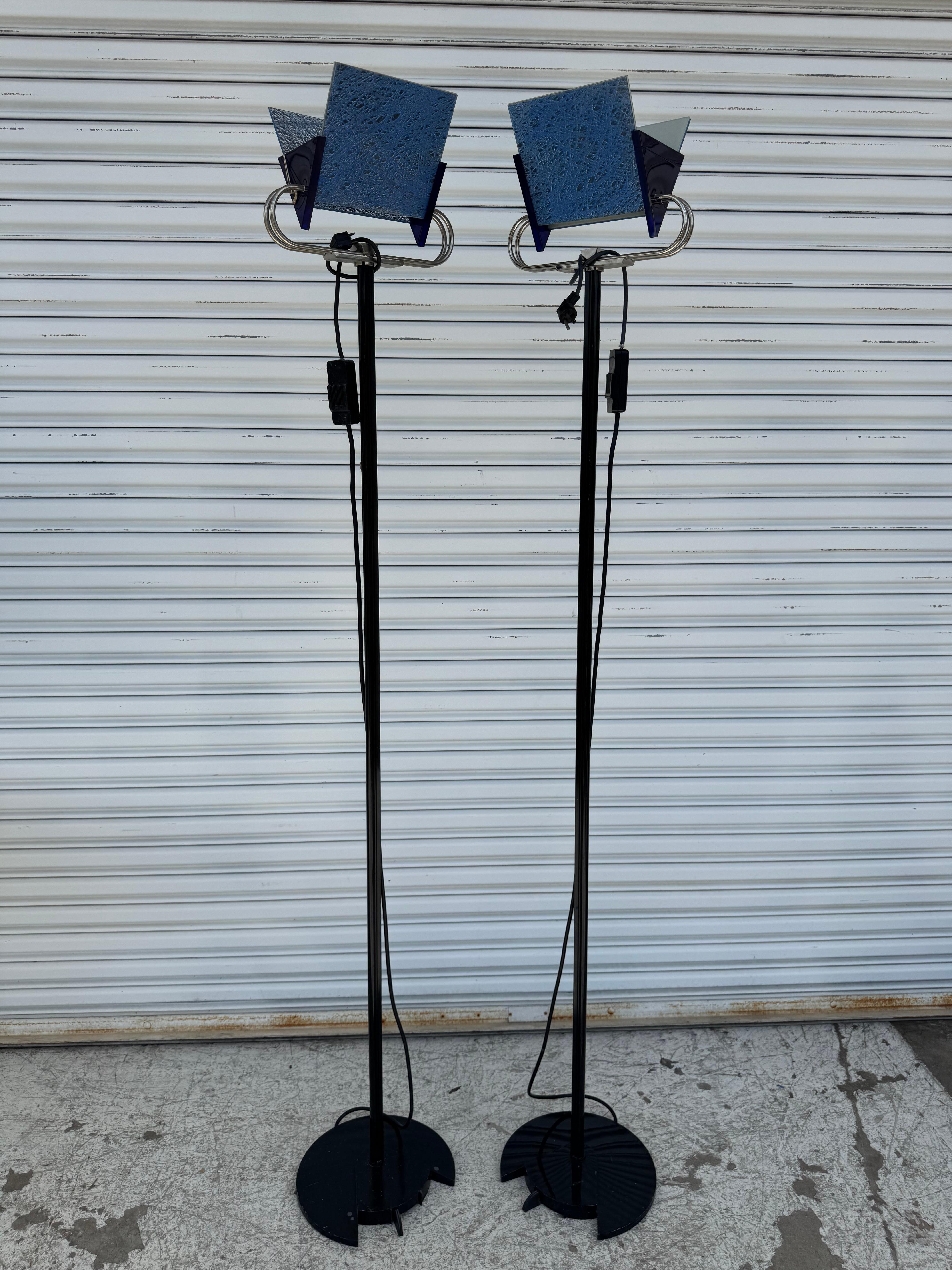 Late 20th Century Pair Of Arteluce Memphis Style Floor Lamps For Sale