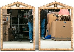 Paire de miroirs muraux à fronton Caribe d'Arteriors