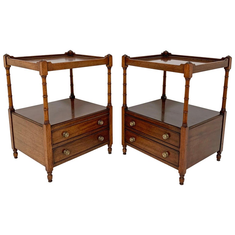 Pair of Arthur Brett and Sons English Regency Style Side Tables, circa  1930s at 1stDibs