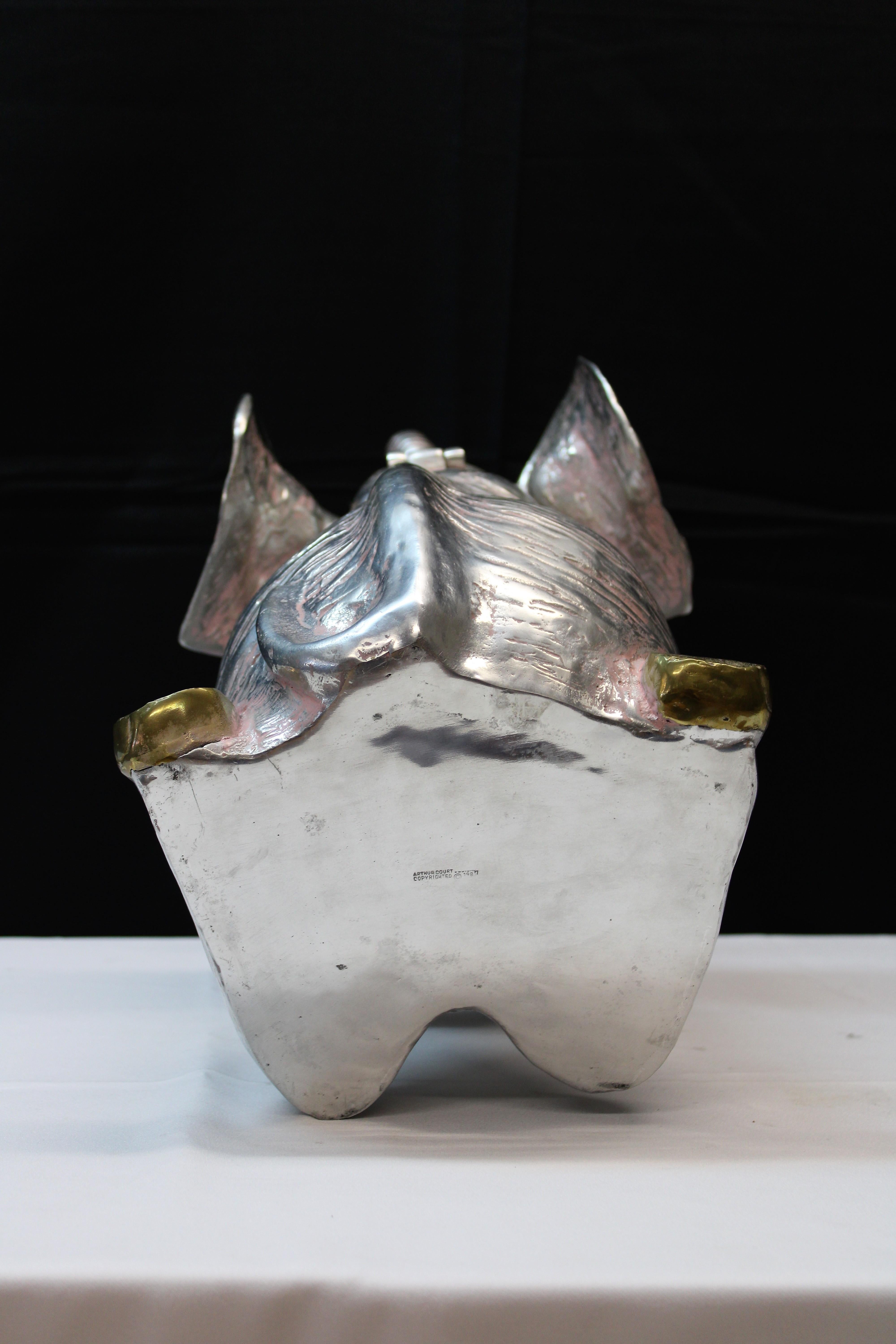 Pair of Arthur Court Elephant Aluminum & Brass Wine Coolers 4