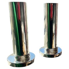 pair of Arthur Krupp re-silvered 1950s Soliflore vases attributed to Gio Ponti.
