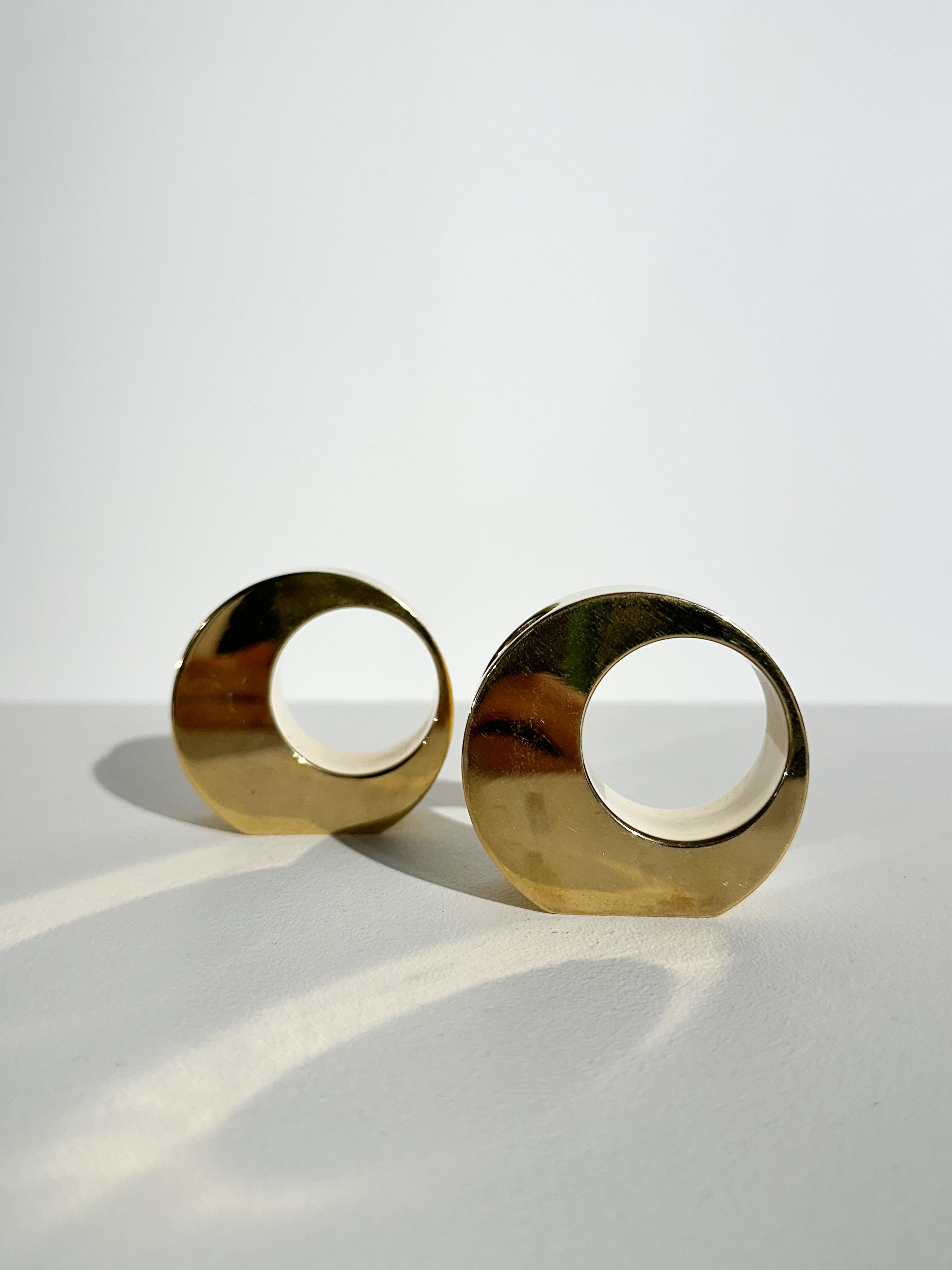 Scandinavian Modern Pair of Arthur Pettersson Candle Holders Brass Candle Sticks Arthur Pe Kolbäck For Sale