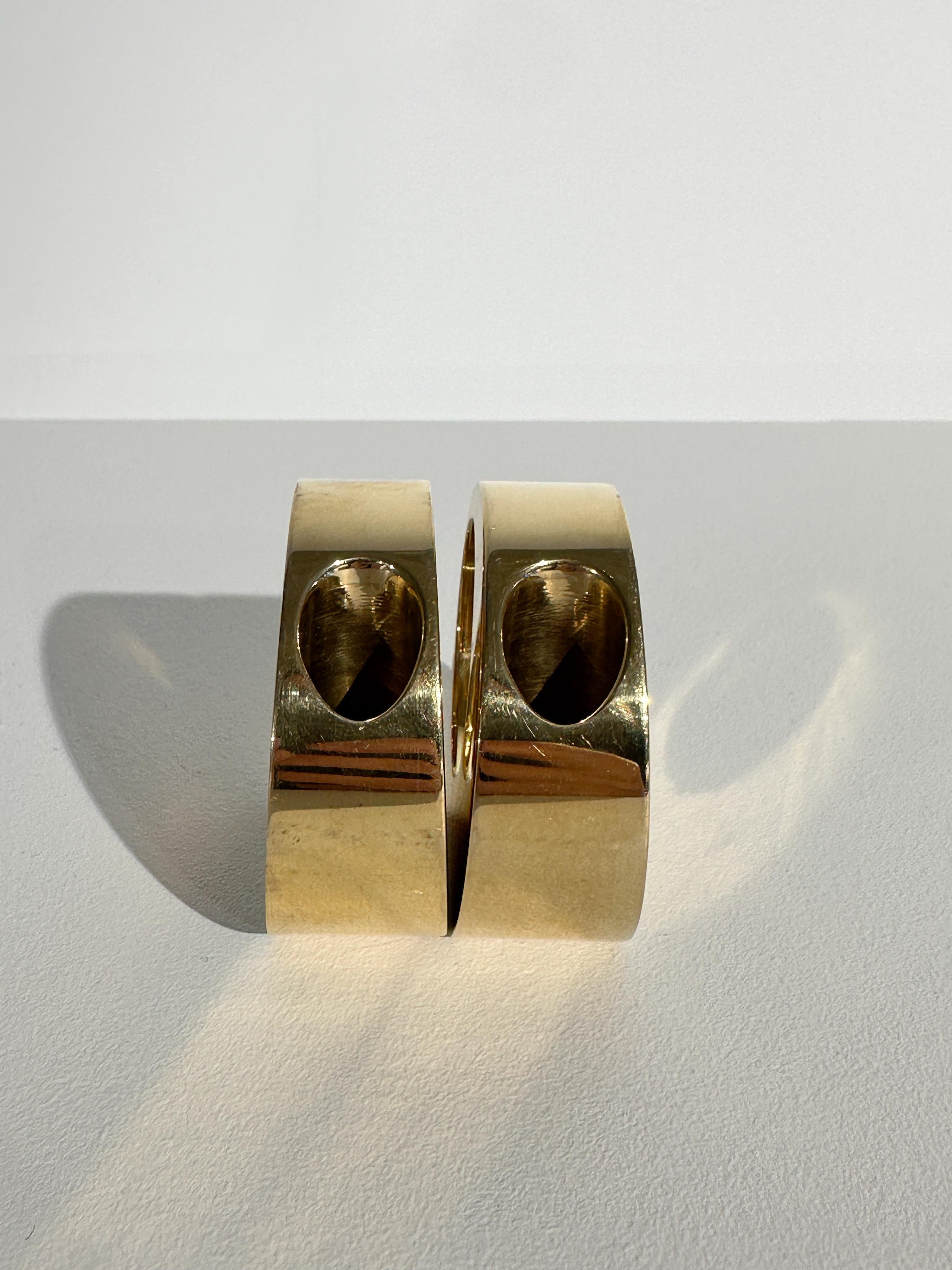 Mid-20th Century Pair of Arthur Pettersson Candle Holders Brass Candle Sticks Arthur Pe Kolbäck For Sale