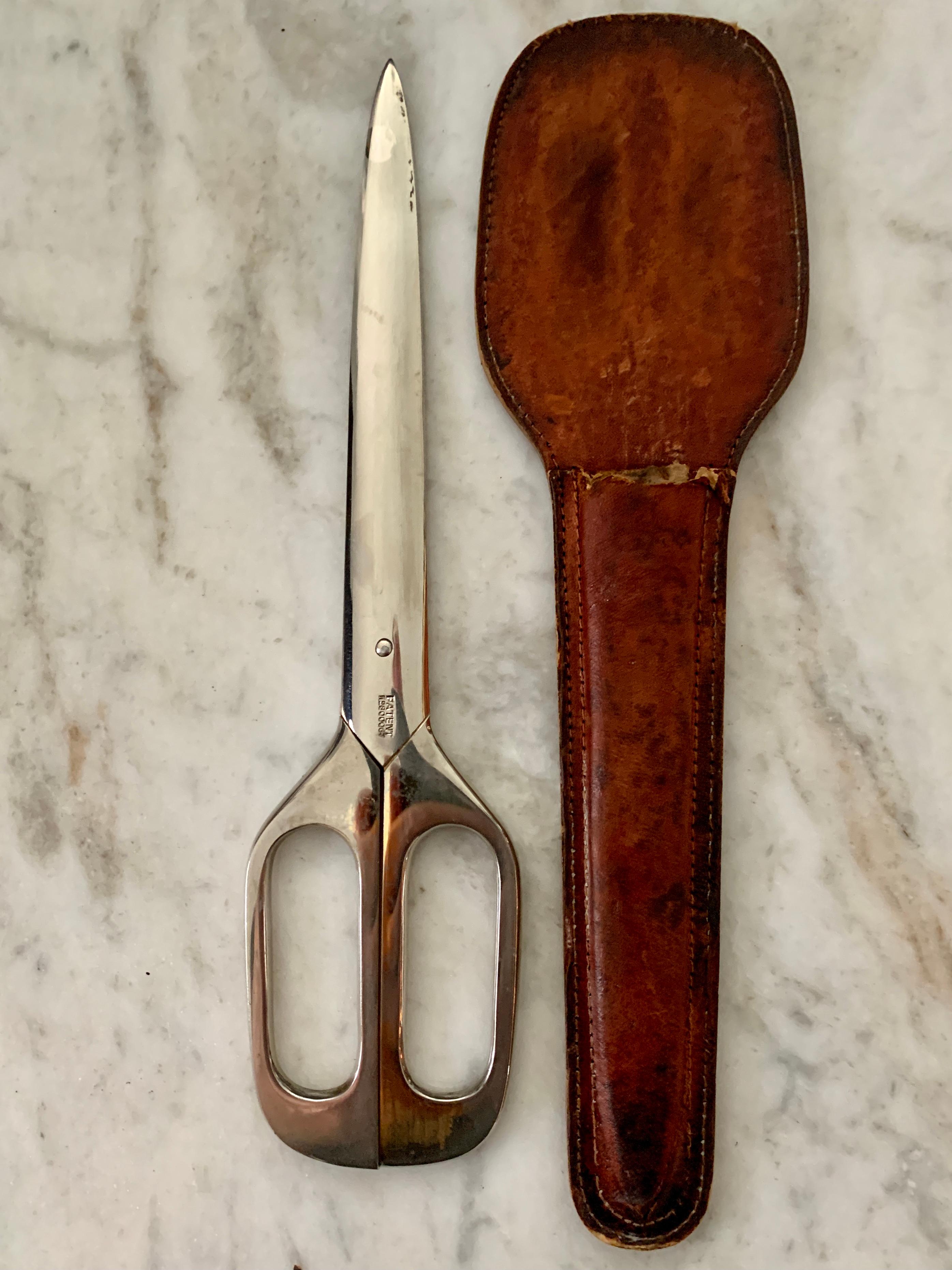 20th Century Pair of Arthur Salm German Scissors in Leather Case