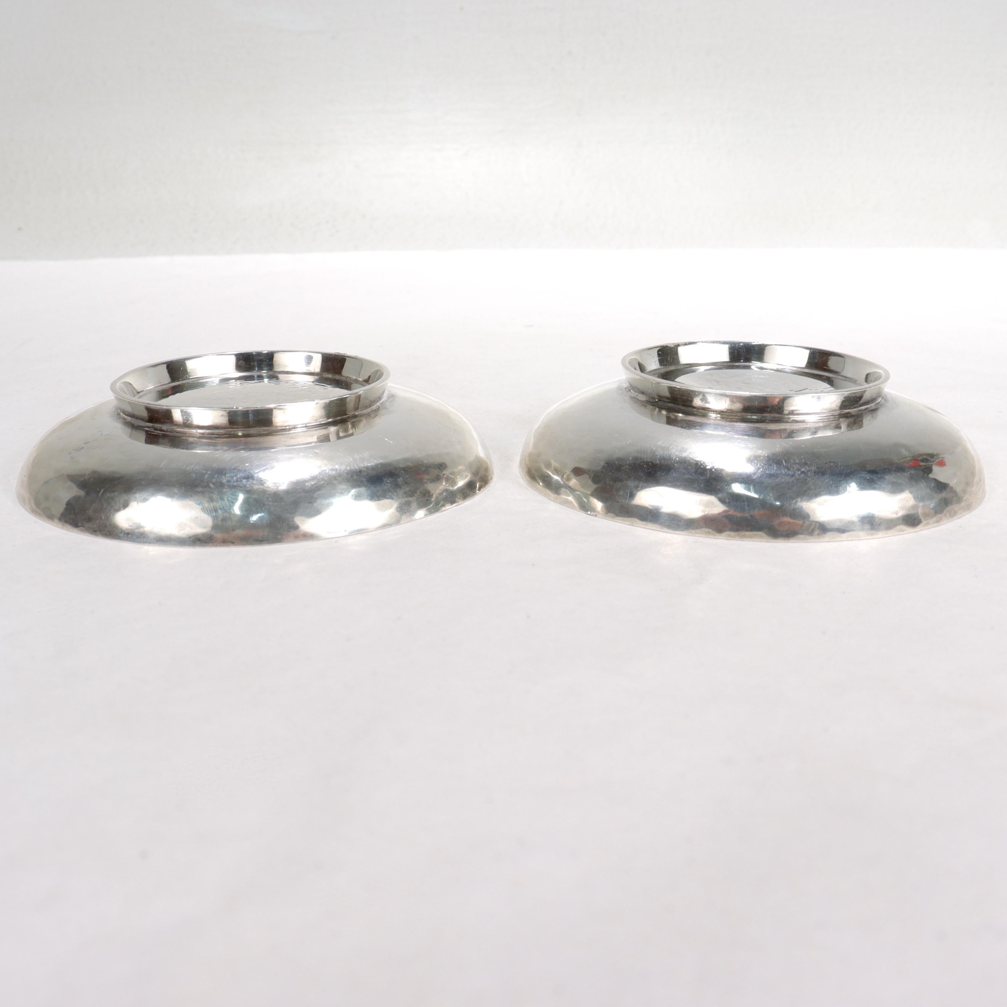 Pair of Arthur Stone American Arts & Crafts Sterling Silver Olive or Nuts Dishes For Sale 3