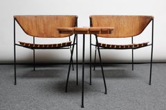 Pair of Arthur Umanoff for Shaver Howard Modernist Lounge Chairs with Side Table