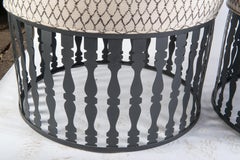 Pair of Arthur Umanoff Round Ottomans