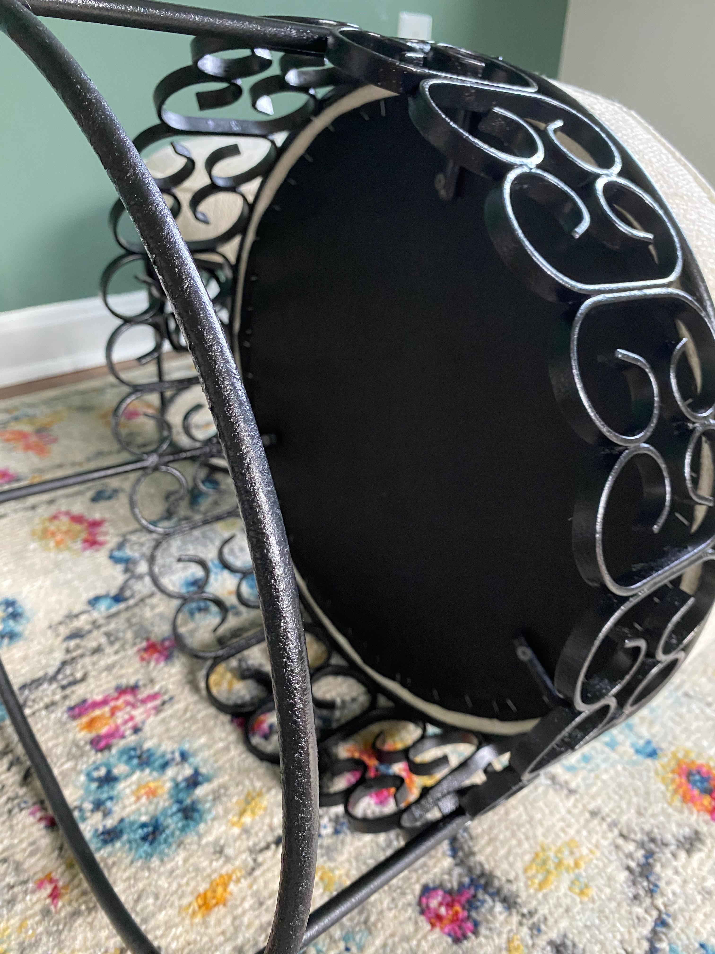 Pair of Arthur Umanoff Wrought Iron Stools, Reupholstered For Sale 2