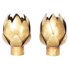 Pair of Artichoke Form Ornaments or Candle Holders
