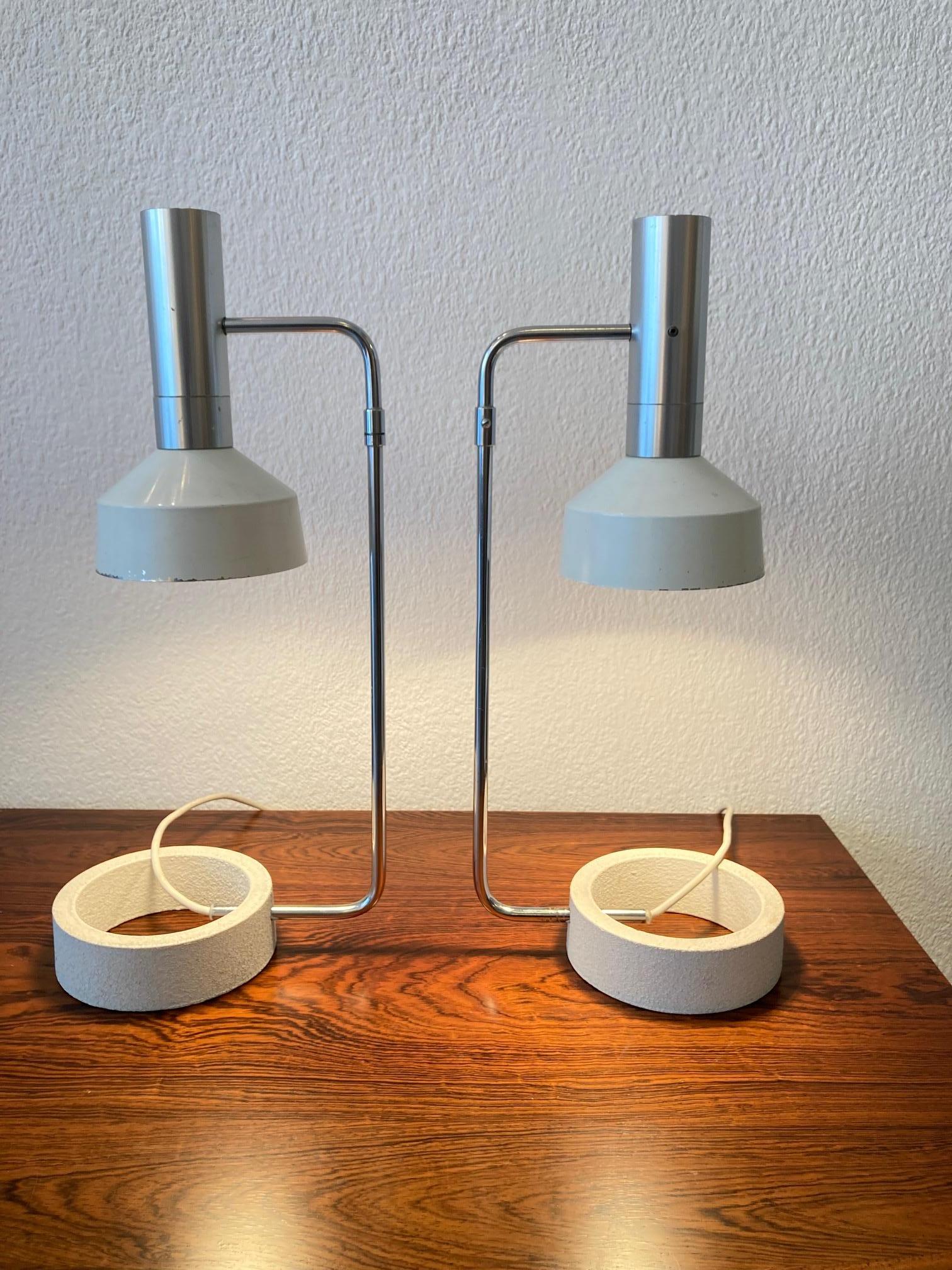 Mid-20th Century Pair of Articulated Minilux Table Lamp by Baltensweiler AG, Switzerland ca. 1960