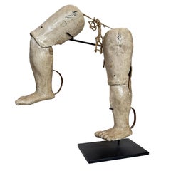 Pair of Articulated Paper Mache Bunraku Puppet Legs, Japanese, Meiji period
