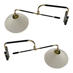 Pair of Articulated Sconces, France, circa 1950