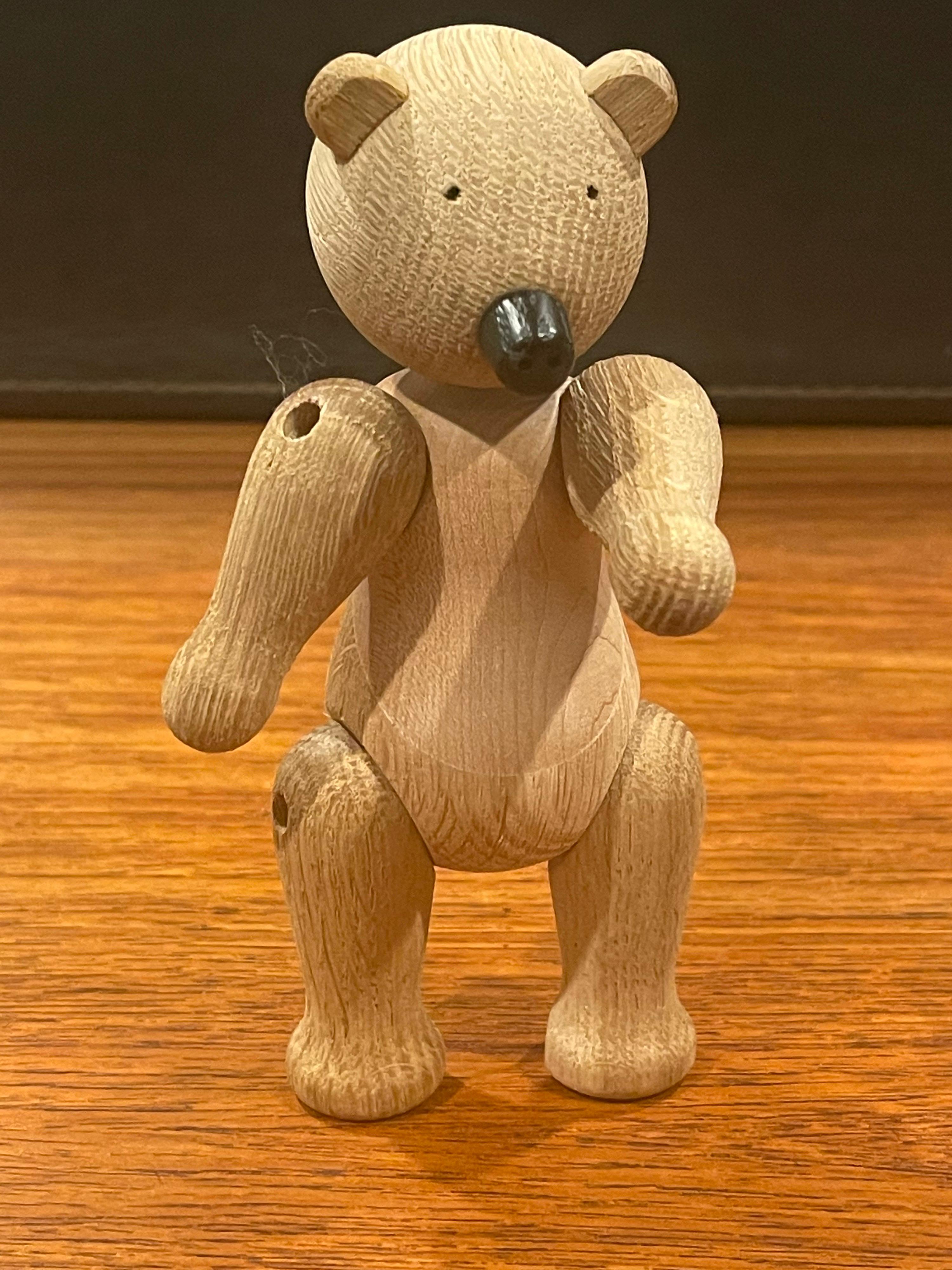 Scandinavian Modern Pair of Articulated Toys / Rabbit & Bear in Pale Oak by Kay Bojesen For Sale