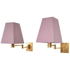 Pair of Articulated Wall Sconces in Brass by Casella
