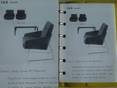 Coppia di sedie da salotto Artifort F165 con rivestimento in lana New Ploeg, circa 1955