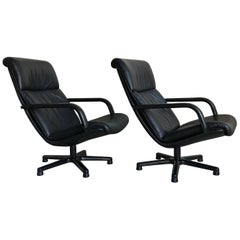 Pair of Artifort F194 Ambassador Swivel Lounge Chairs by Geoffrey Harcourt 1980s