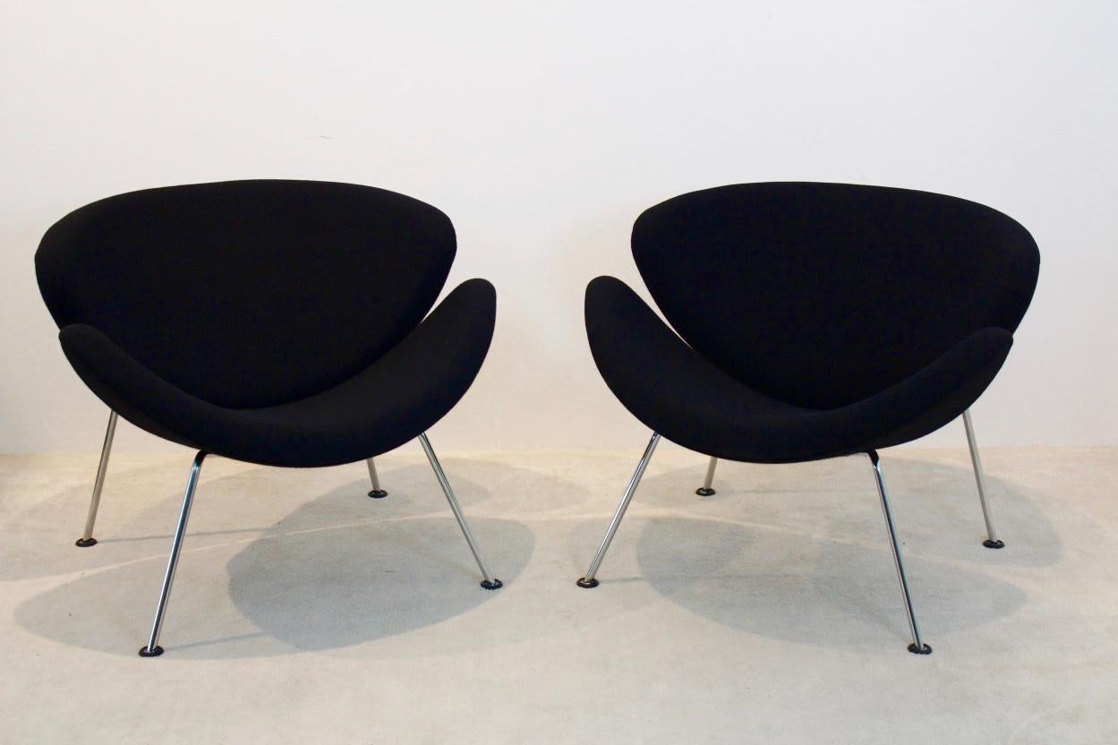 Mid-Century Modern Pair of Artifort F437 Orange Slice Chairs by Pierre Paulin