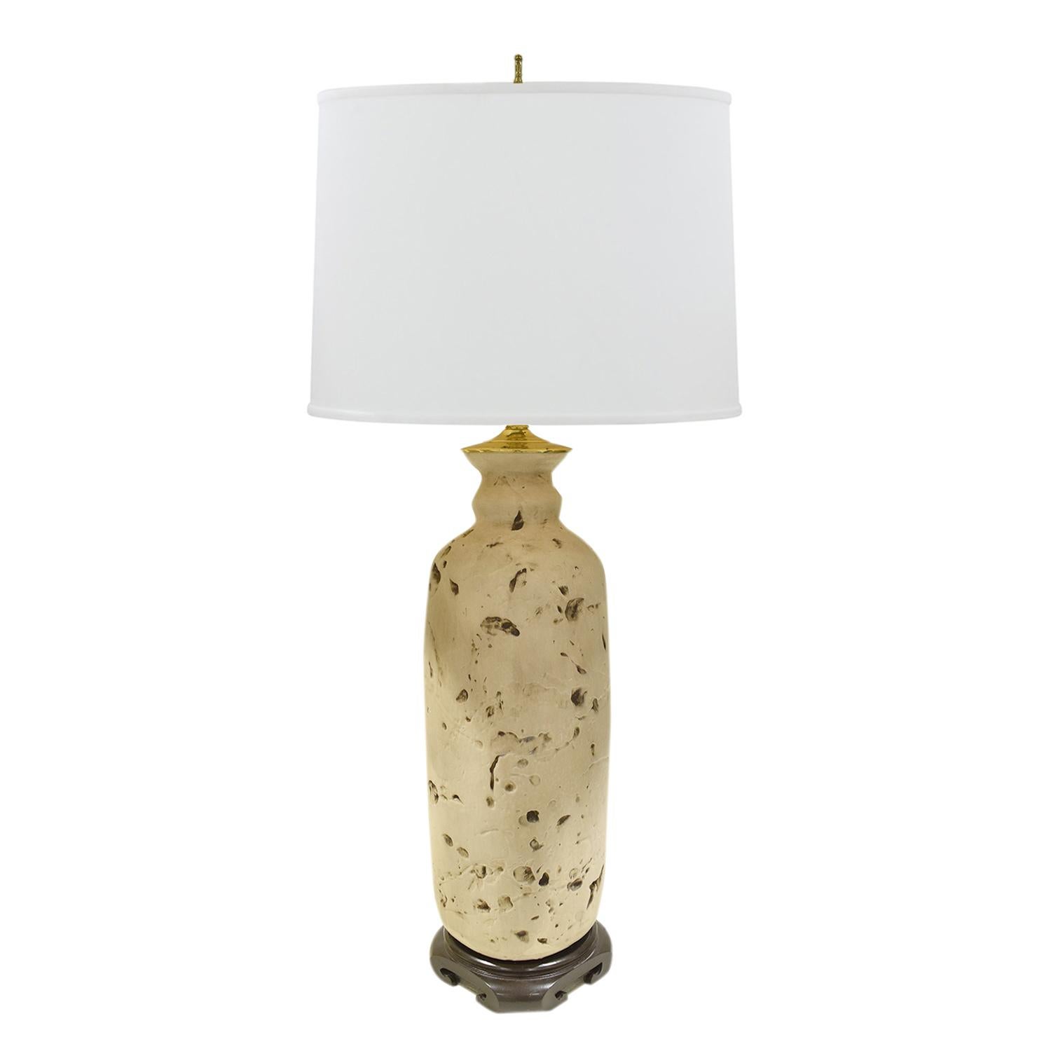 Mid-Century moderno Coppia di lampade da tavolo in ceramica artigianale Asian Style, anni '60 in vendita