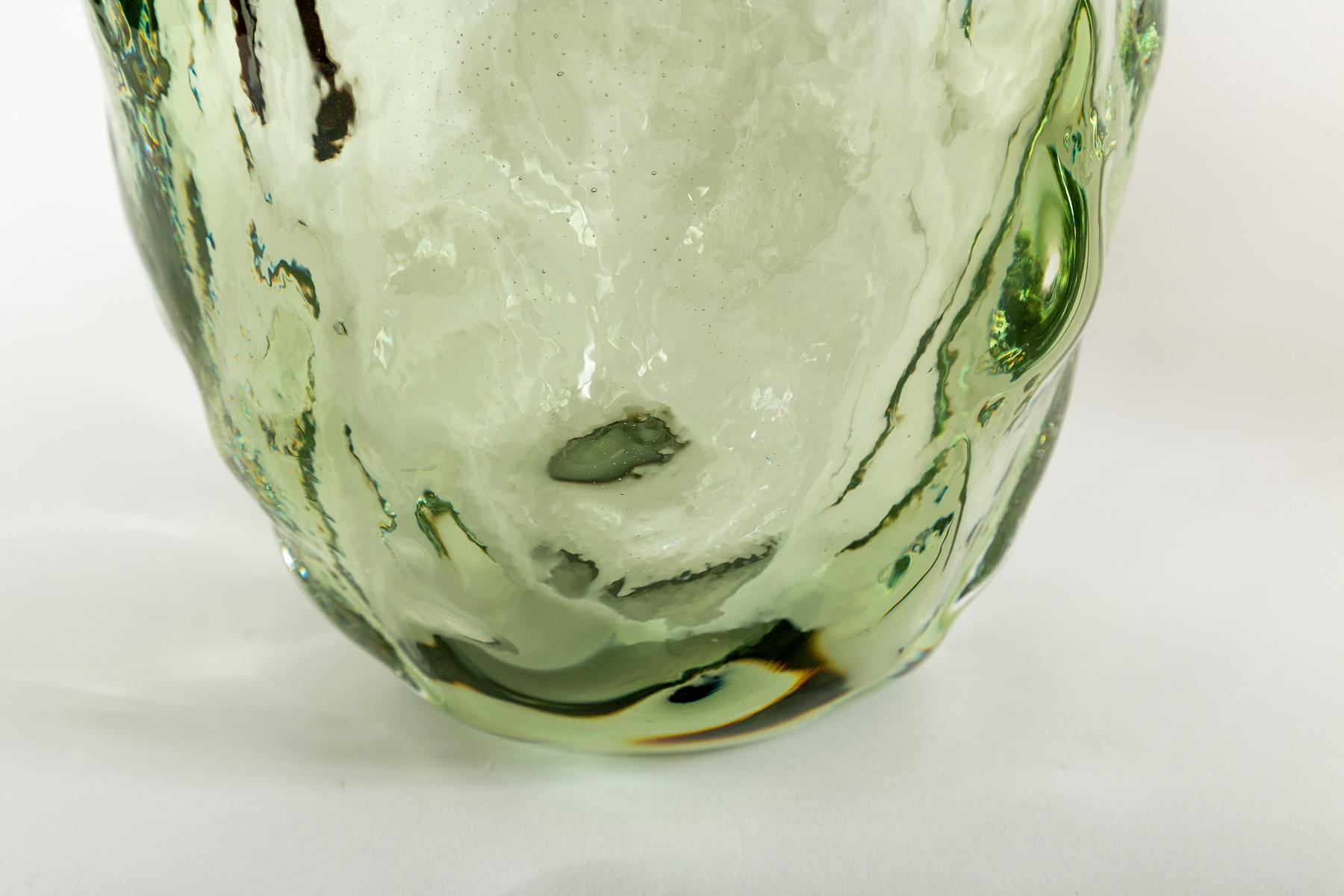 Pareja de Lámparas de Vidrio Soplado Artesanal Verde Mar, Contemporáneas en venta 6