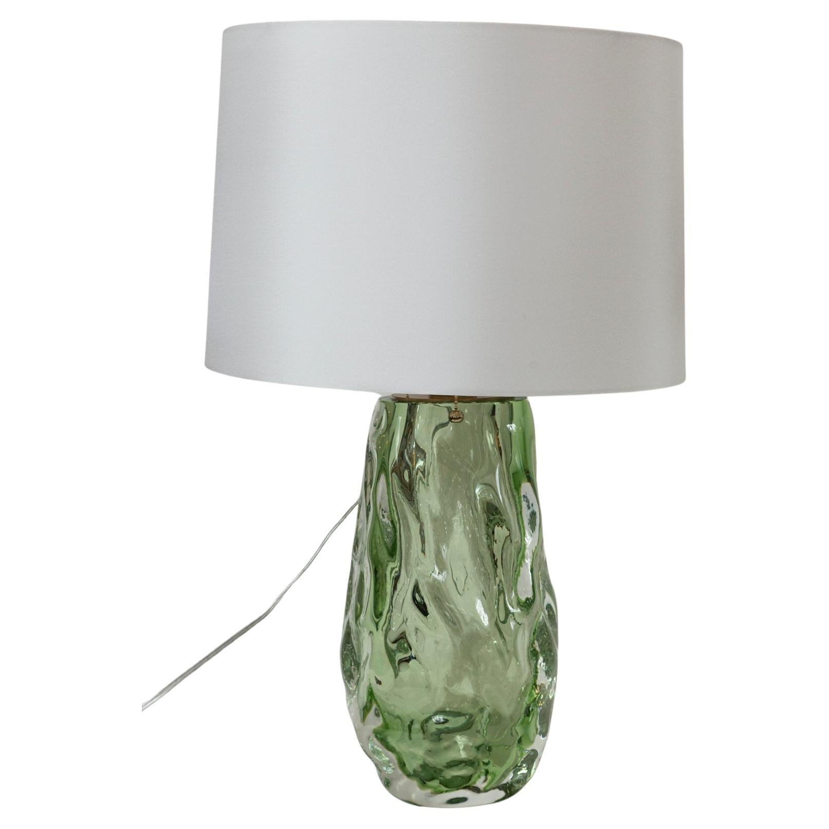 Pareja de Lámparas de Vidrio Soplado Artesanal Verde Mar, Contemporáneas Italiano en venta