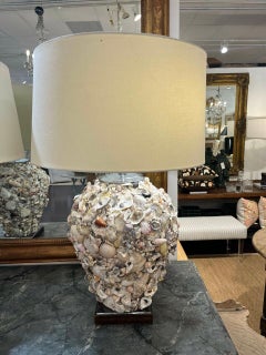 Pair of Artisan Made Seashell Table Lamps