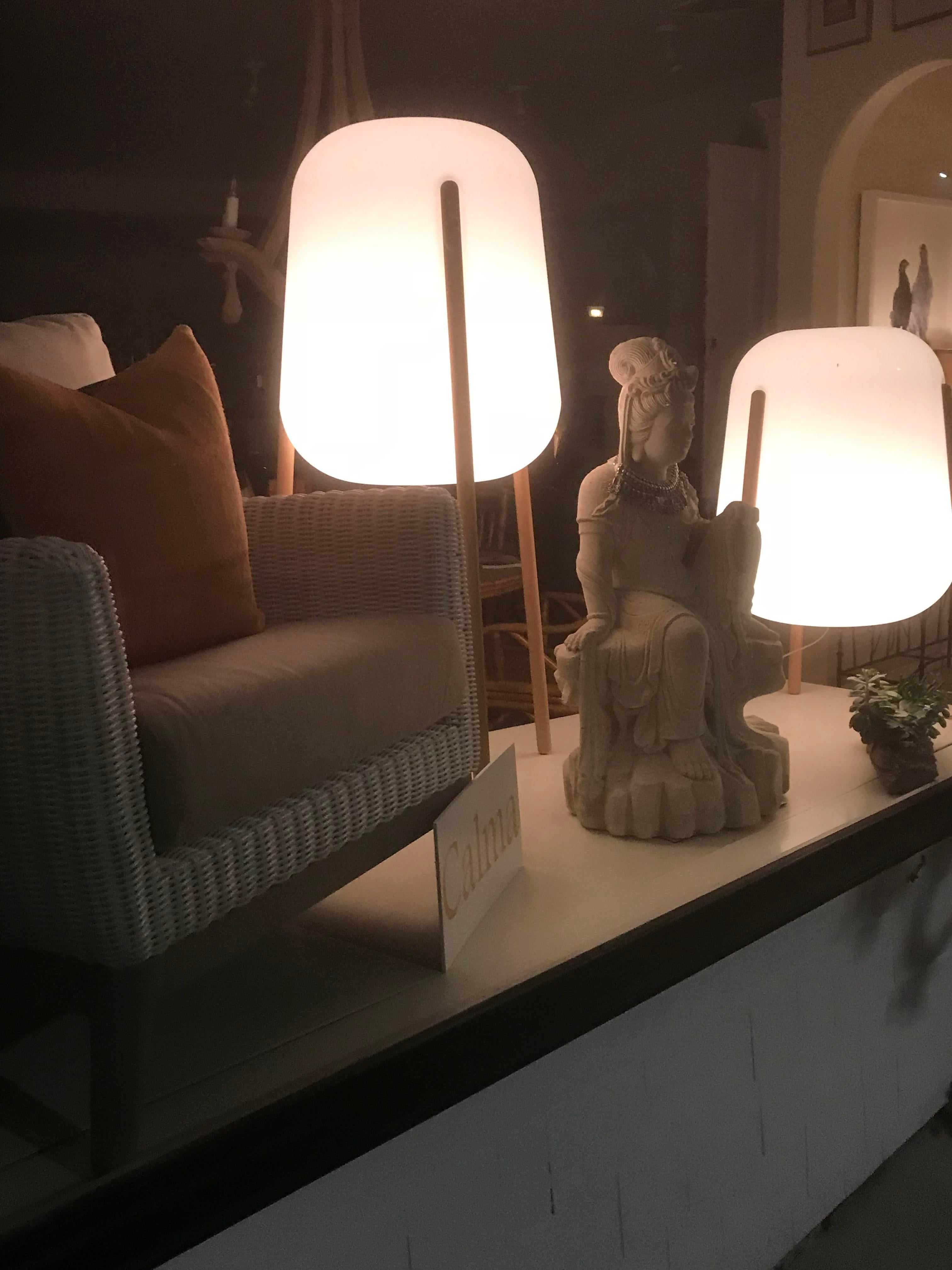 Modern Pair of Artisan Tripod Indoor/Outdoor Luna Lights