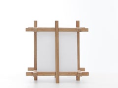 Pair of Artisanal Table Lamps in Oak
